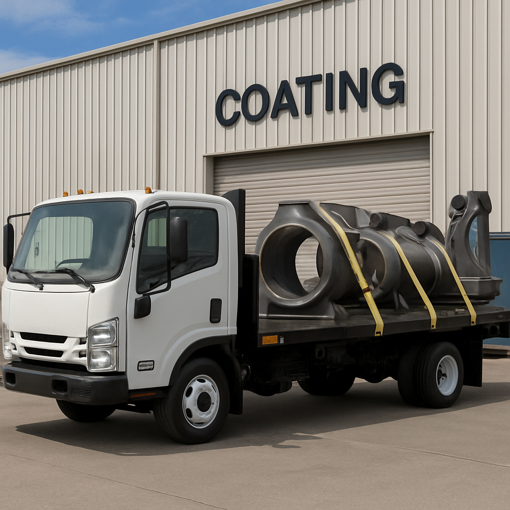 Delivery truck loaded with parts