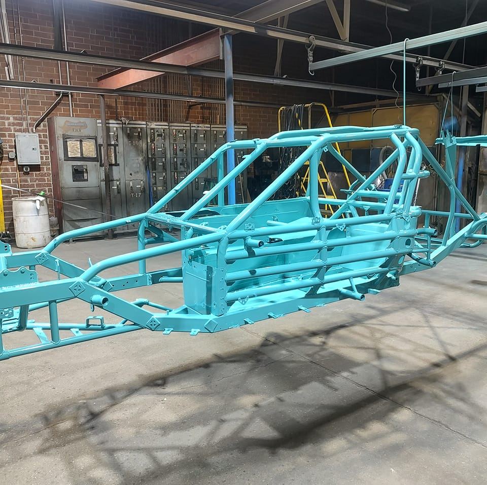 Turquoise Race Car Chassis